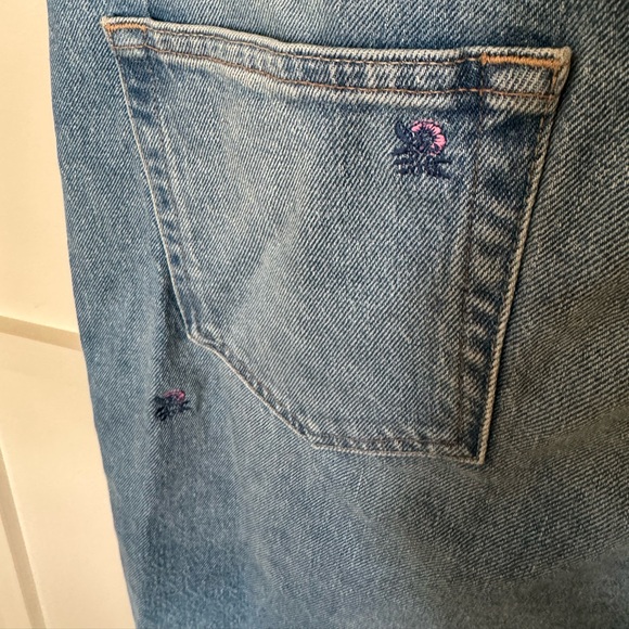 NWOT Embroidered Lucky Brand Mid Rise 
Boyfriend Floral Jeans, Sz 6 - Picture 6 of 12